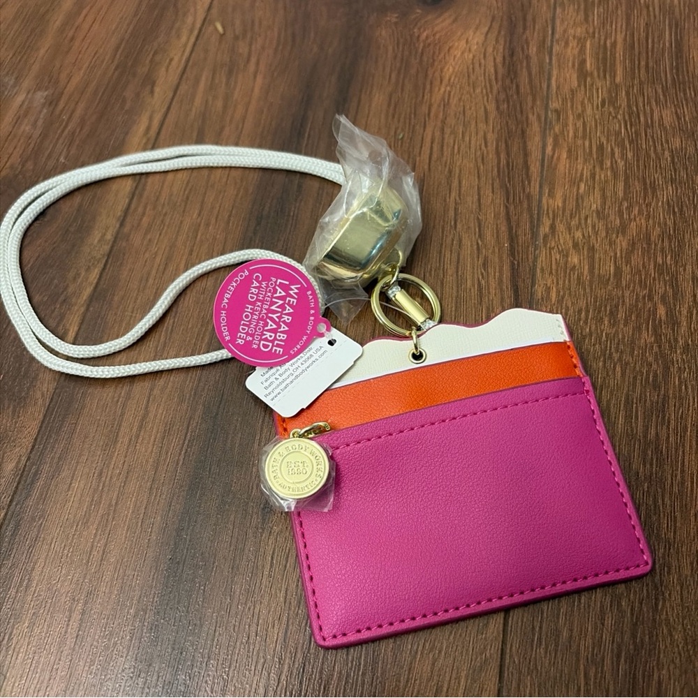 Bath & Body Works Pink and Orange Wearable Lanyard